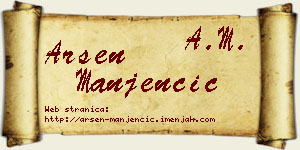 Arsen Manjenčić vizit kartica